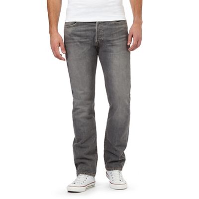 Levi's Grey 501 straight leg stretch jeans